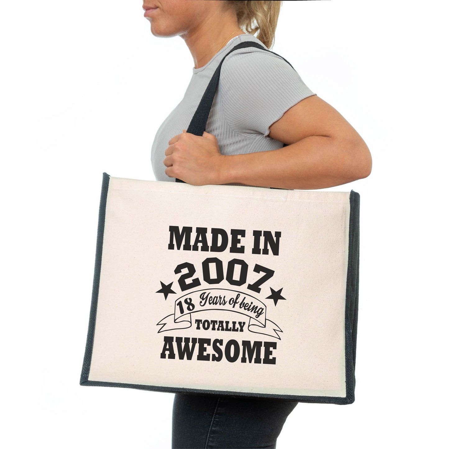 18th Birthday Made In 2007 Tote Bag Age 18 Birthday Ladies Canvas Shopper