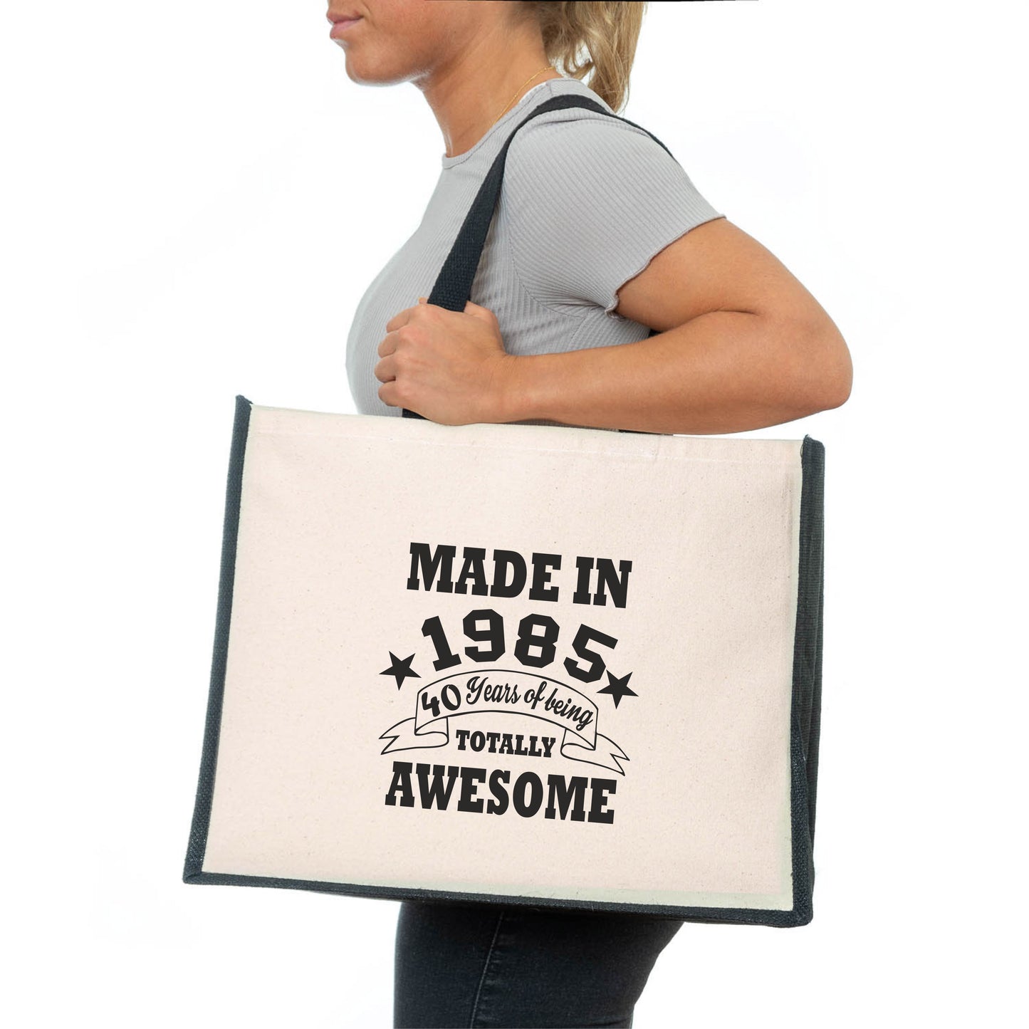 40th Birthday Made In 1985 Tote Bag Age 40 Birthday Ladies Canvas Shopper