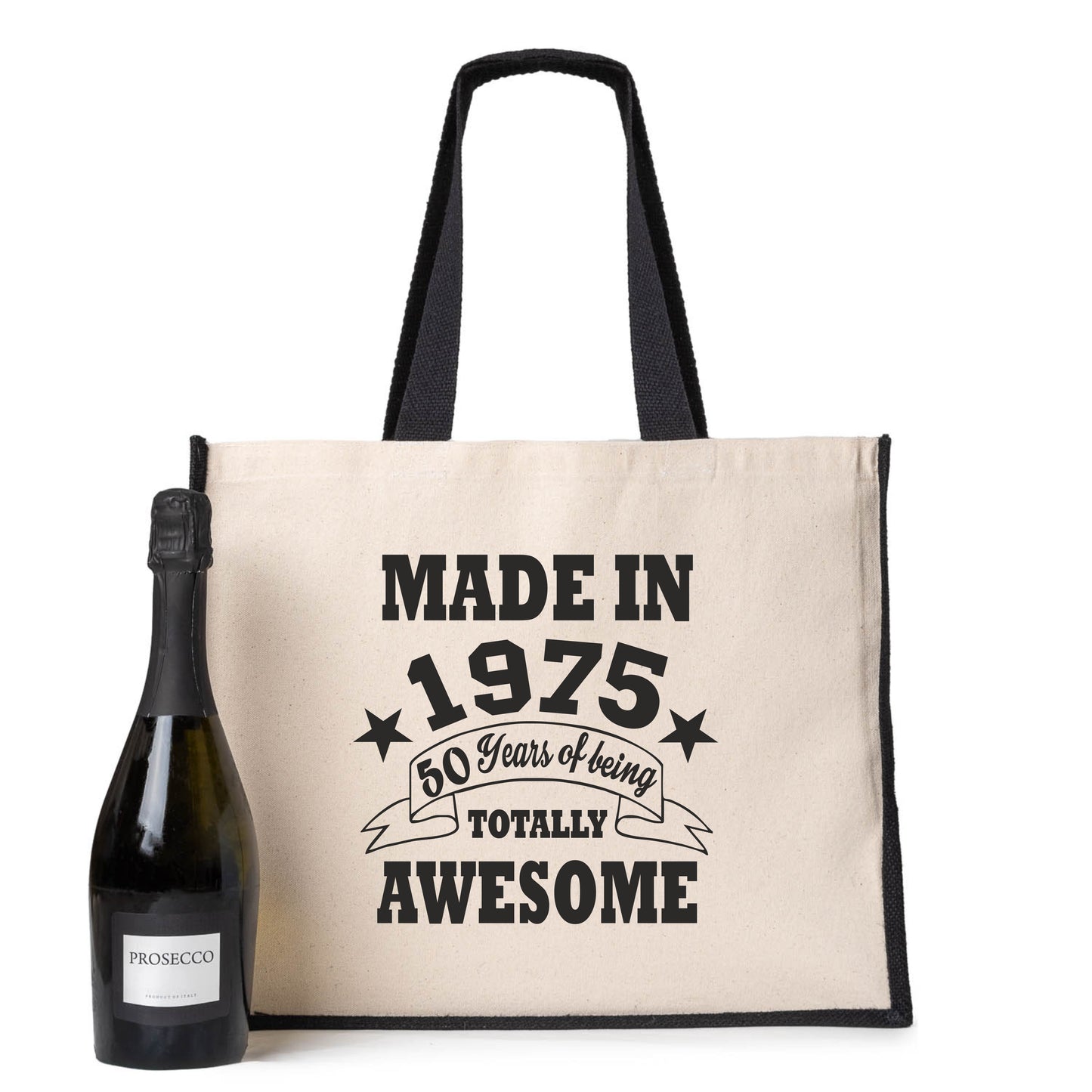 50th Birthday Made In 1975 Tote Bag Age 50 Birthday Ladies Canvas Shopper