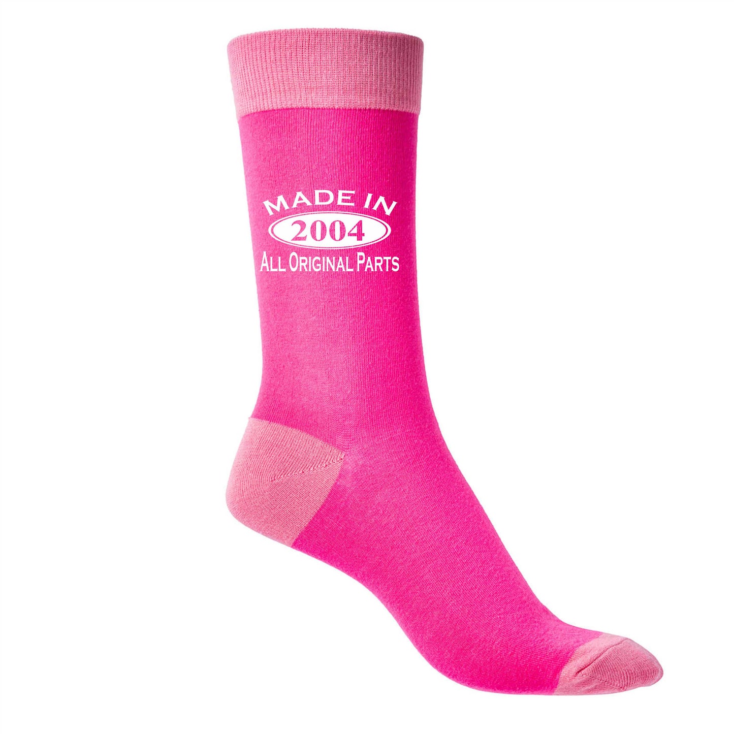 Made in 2004 Ladies Socks Pink Ideal for 21st Birthday Gift or Anniversary Gift