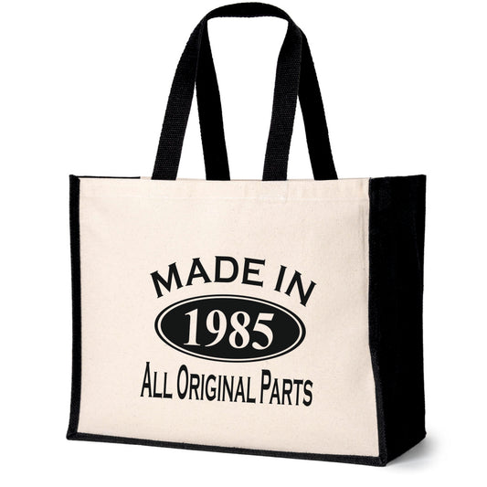 Made In 1985 Tote Bag 40th Birthday Gift Age 40 Ladies Canvas Shopper