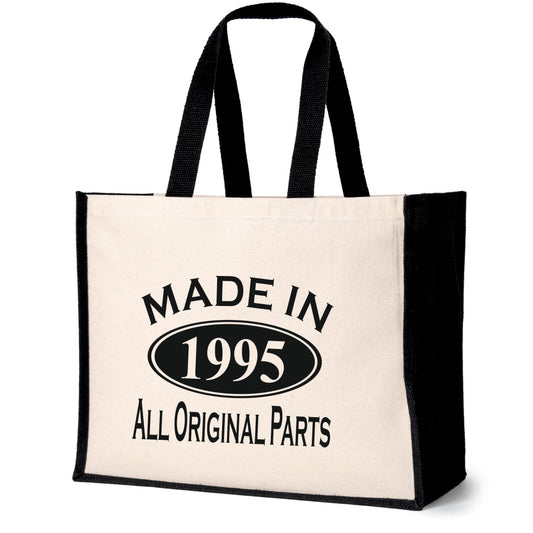 Made In 1995 Tote Bag 30th Birthday Gift Age 30 Ladies Canvas Shopper