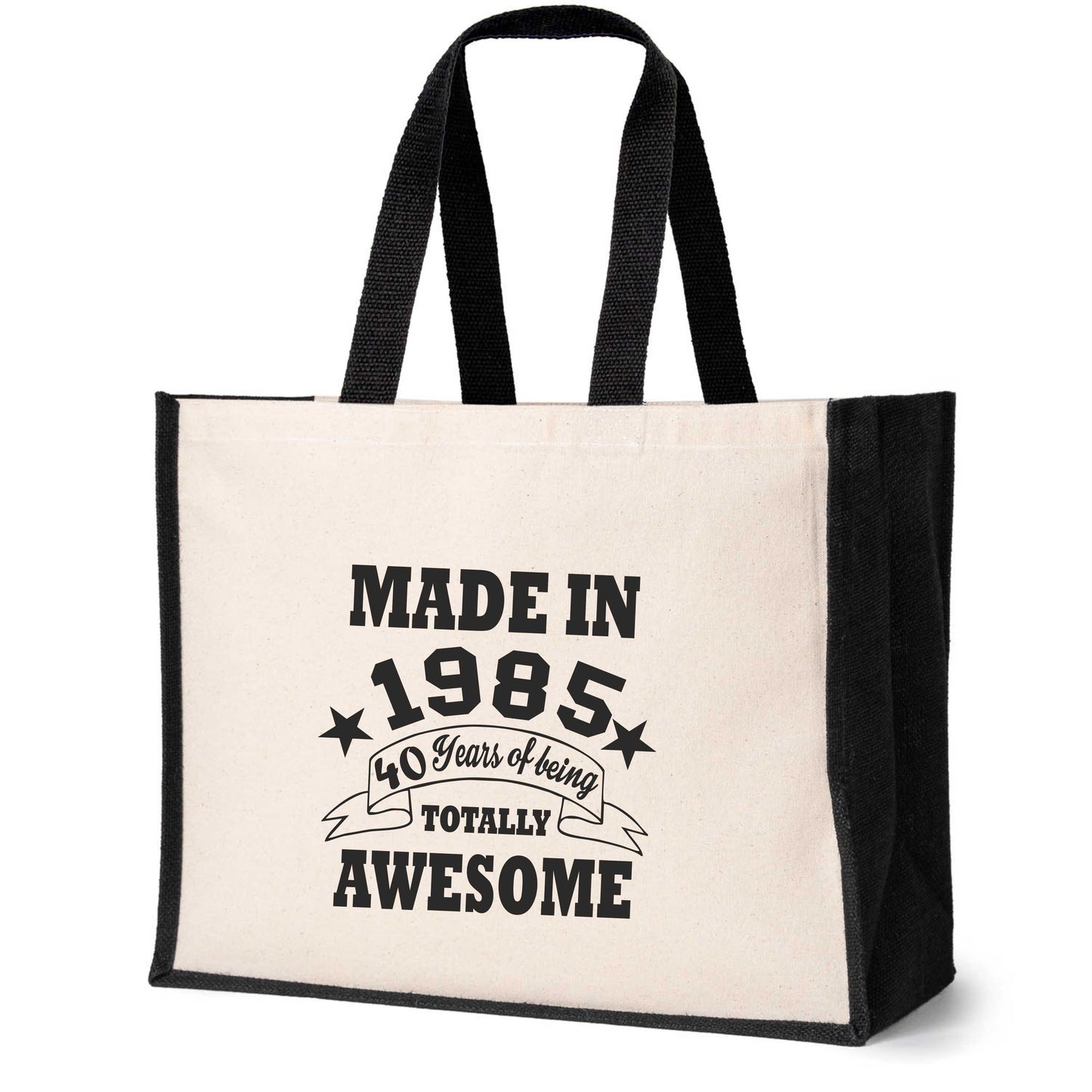 40th Birthday Made In 1985 Tote Bag Age 40 Birthday Ladies Canvas Shopper