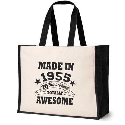 70th Birthday Made In 1955 Tote Bag Age 70 Birthday Ladies Canvas Shopper