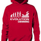 Evolution Of Swimming Girls Boys Hoodie Hoody Swimmer Gift