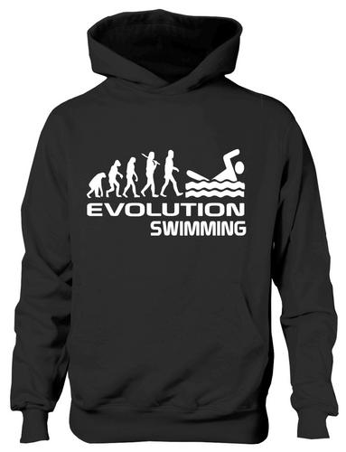 Evolution Of Swimming Girls Boys Hoodie Hoody Swimmer Gift