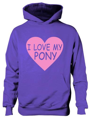 I Love My Pony Girls Boys Hoodie Hoody Gift