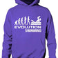 Evolution Of Swimming Girls Boys Hoodie Hoody Swimmer Gift