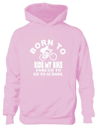 Born To Ride Bike Hoodie Girls Boys Kids