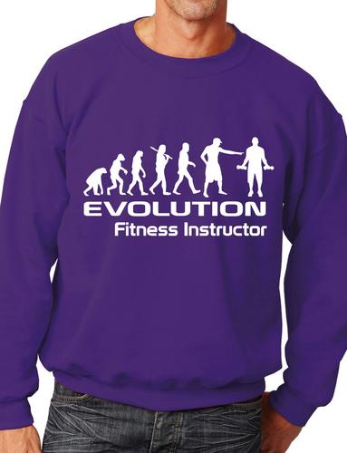 Evolution Of Fitness Instructor Funny Adult Sweatshirt