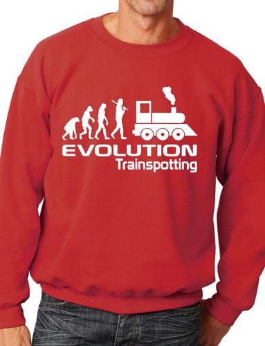 Evolution Of Trainspotting Trains Funny Adult Sweatshirt