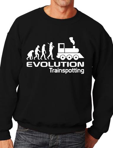 Evolution Of Trainspotting Trains Funny Adult Sweatshirt