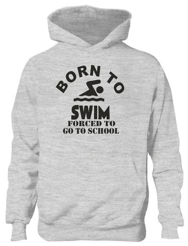 Born To Swim Sports Hoodie Girls Boys Kids