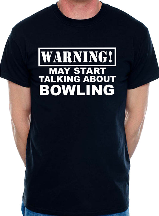 Warning May Talk About Bowling Crown Green Ten Pin Mens T-Shirt