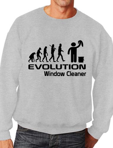 Evolution Of Window Cleaner Funny Adult Sweatshirt