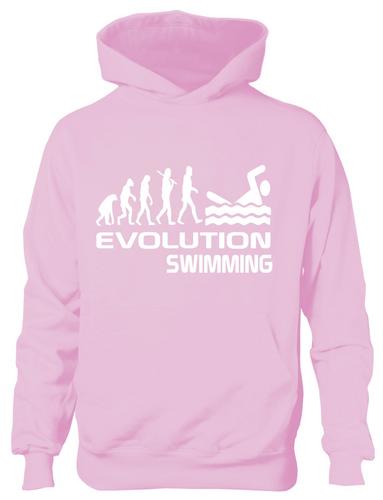 Evolution Of Swimming Girls Boys Hoodie Hoody Swimmer Gift