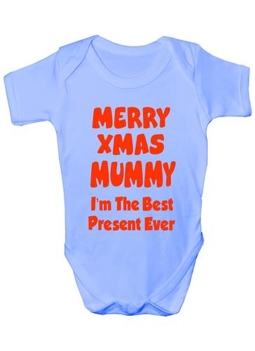 Merry Xmas Mummy I'm The Best Present Ever Babygrow