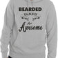 Bearded Inked And Awesome Funny Unisex Hoodie Size