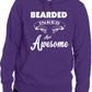 Bearded Inked And Awesome Funny Unisex Hoodie Size