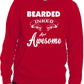 Bearded Inked And Awesome Funny Unisex Hoodie Size