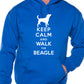 Keep Calm Walk The Beagle Dog Lovers Hoodie Size