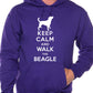 Keep Calm Walk The Beagle Dog Lovers Hoodie Size