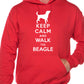 Keep Calm Walk The Beagle Dog Lovers Hoodie Size