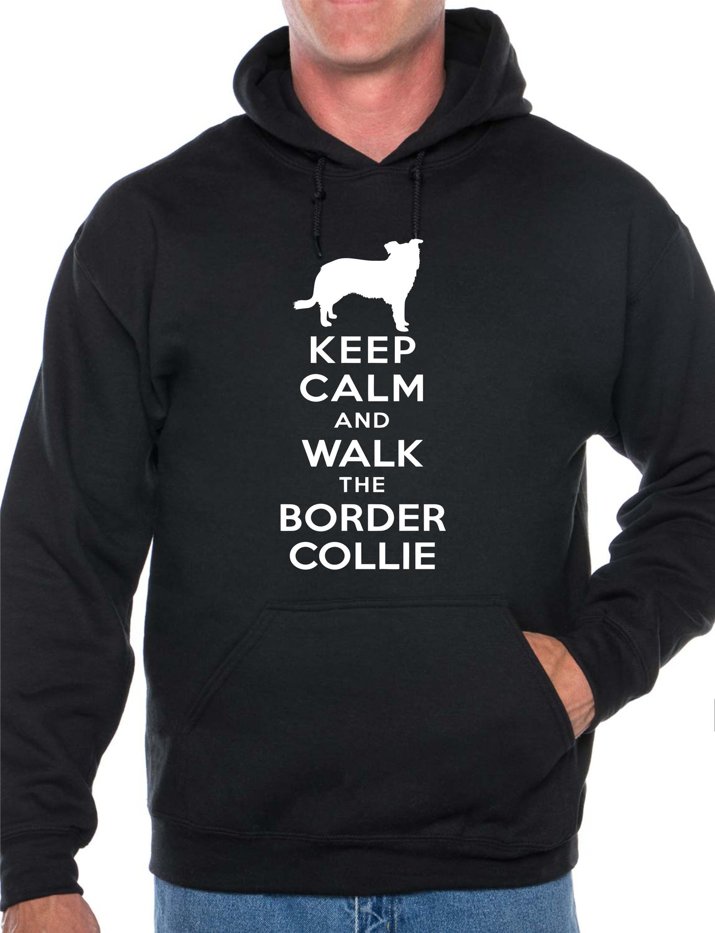 Keep Calm Walk The Border Collie Dog Lovers Hoodie Size