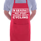 Warning May Talk About Cycling Funny BBQ Novelty Cooking Apron