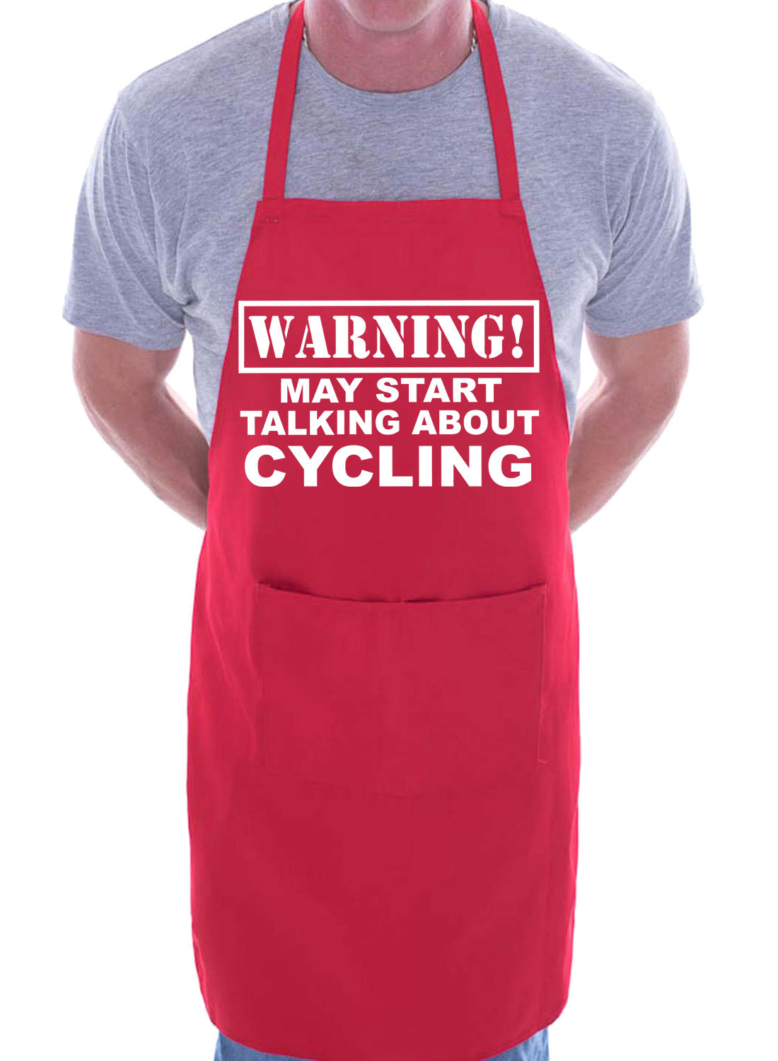 Warning May Talk About Cycling Funny BBQ Novelty Cooking Apron