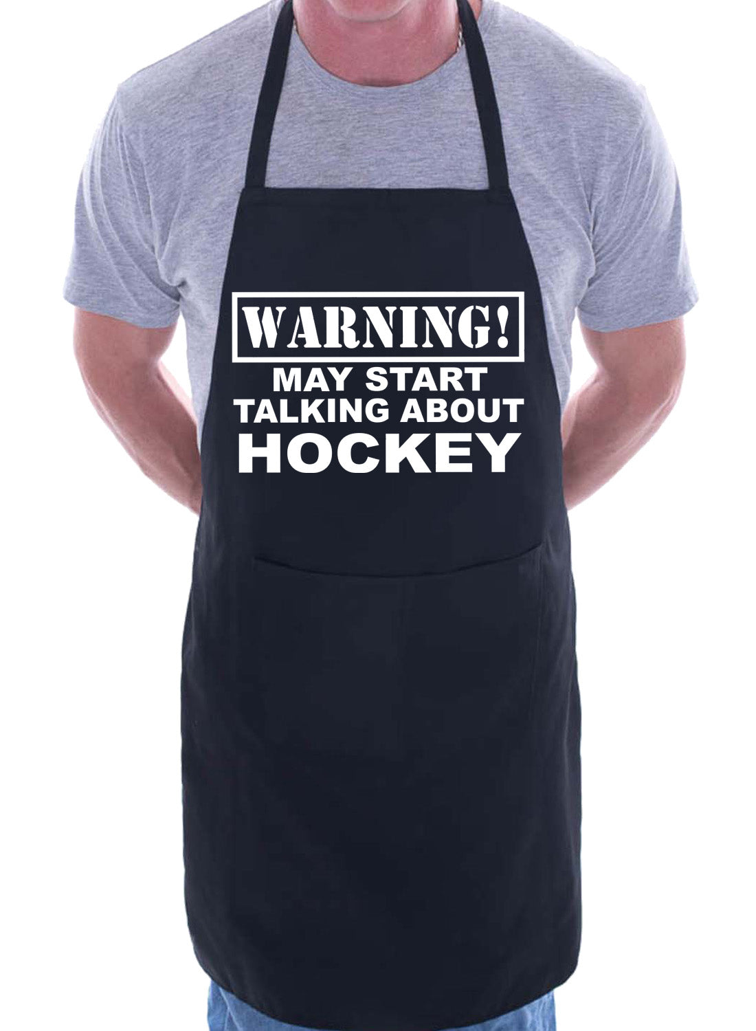 Warning May Talk About Hockey Funny BBQ Novelty Cooking Apron