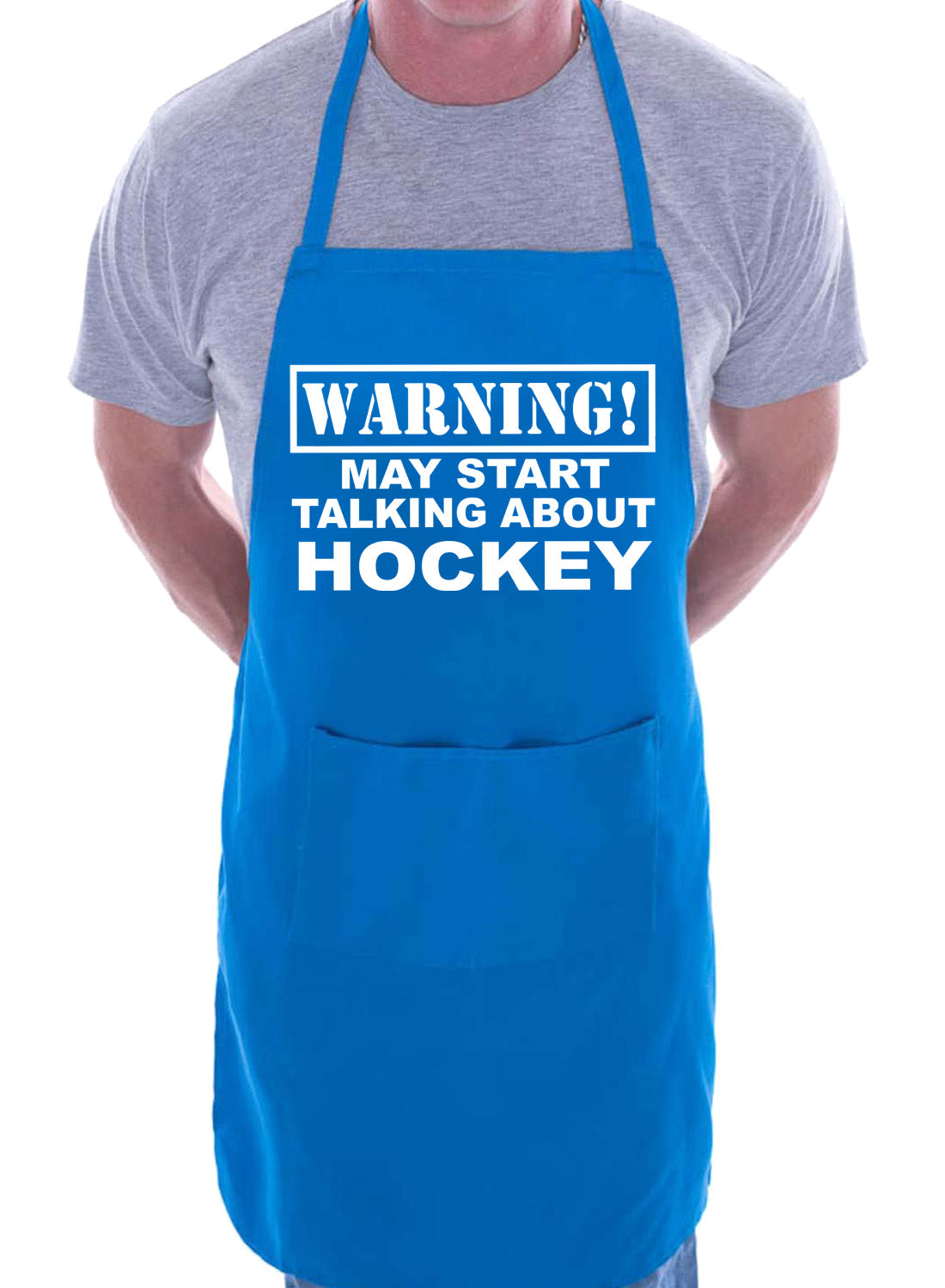 Warning May Talk About Hockey Funny BBQ Novelty Cooking Apron