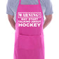 Warning May Talk About Hockey Funny BBQ Novelty Cooking Apron