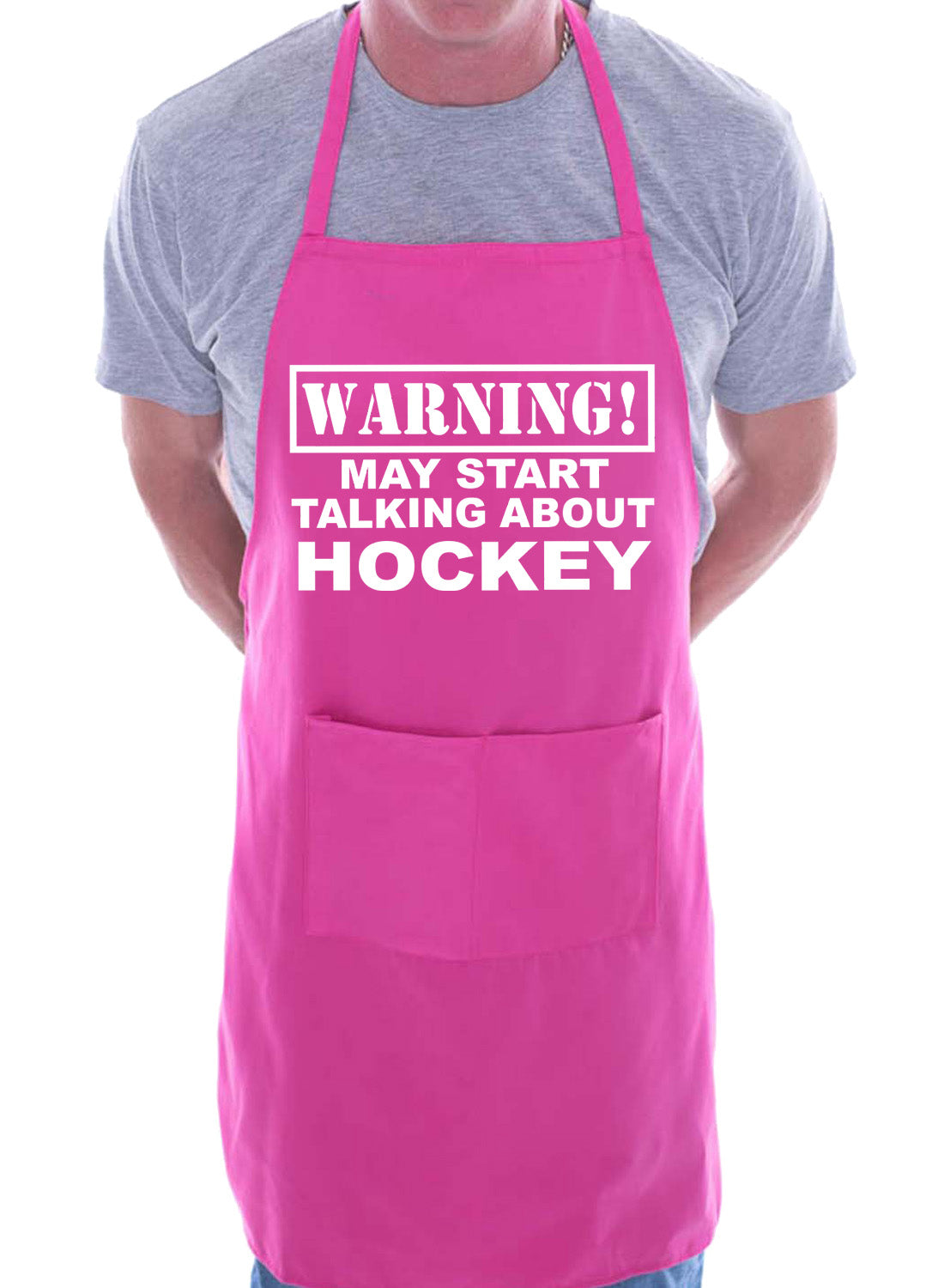 Warning May Talk About Hockey Funny BBQ Novelty Cooking Apron