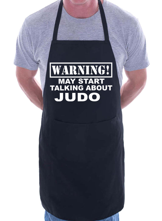 Warning May Talk About Judo Funny BBQ Apron