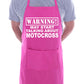 Warning May Talk About Motocross Funny BBQ Novelty Cooking Apron