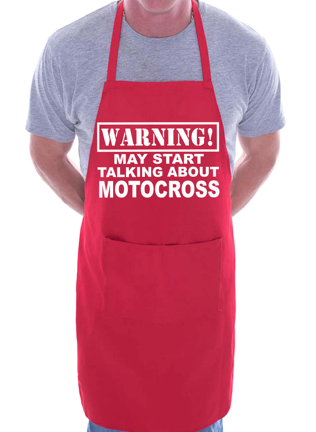 Warning May Talk About Motocross Funny BBQ Novelty Cooking Apron
