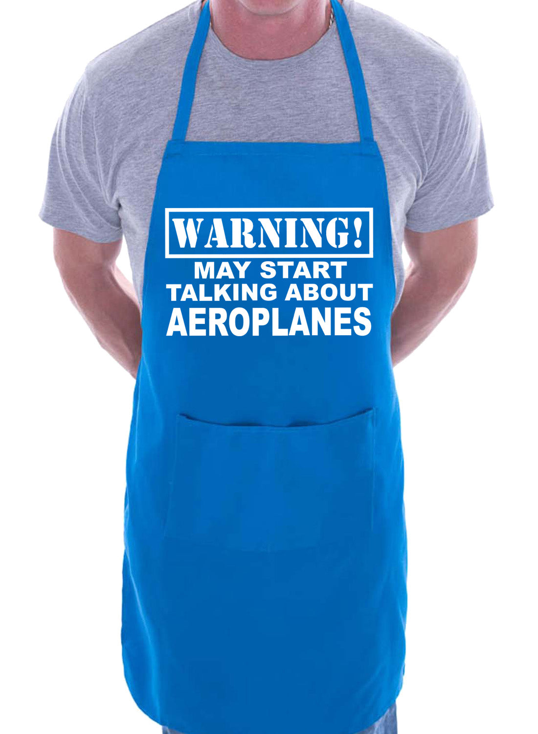 Warning May Talk About Aeroplanes Funny BBQ Novelty Cooking Apron