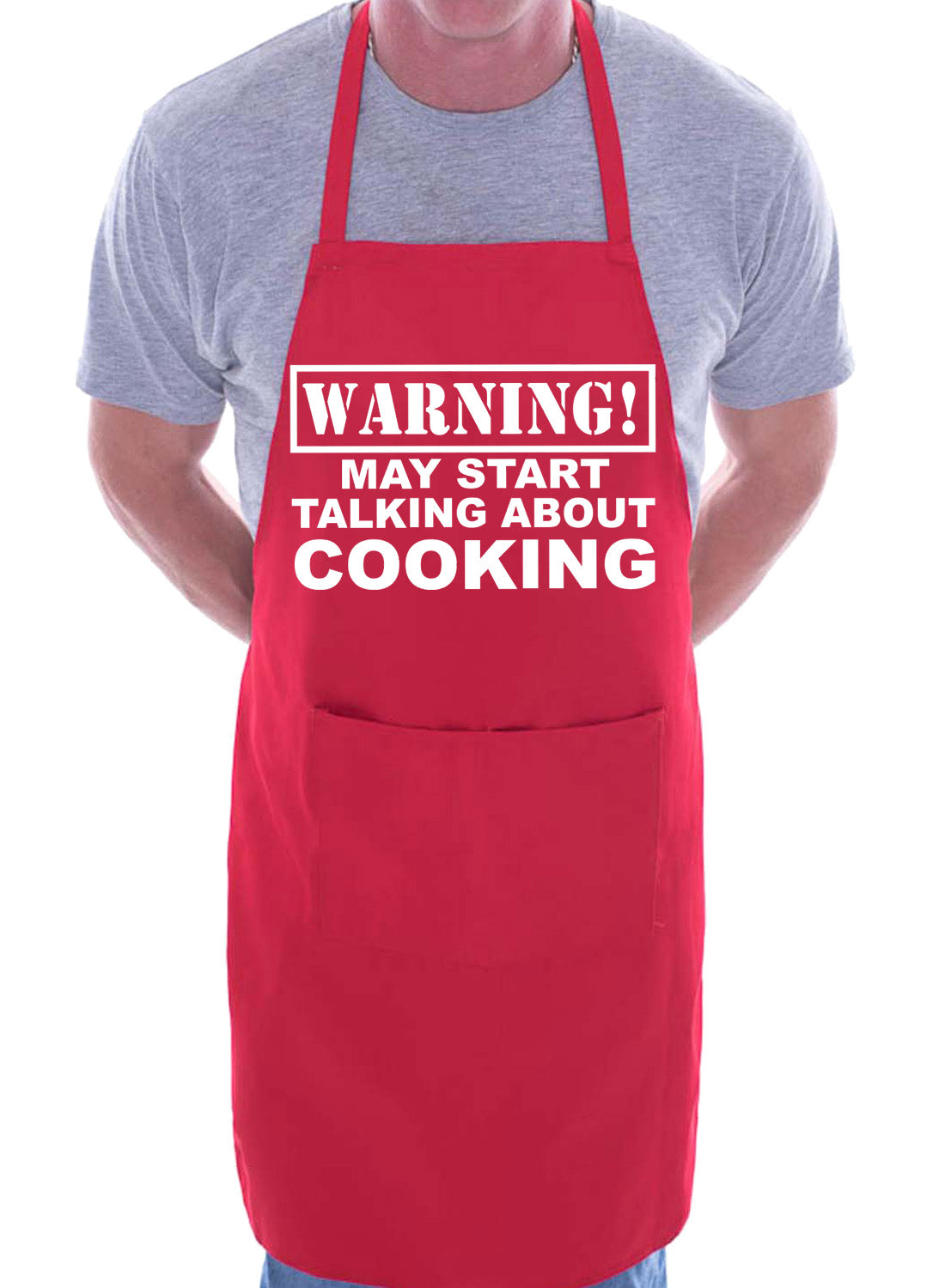 Warning May Talk About Cooking Funny BBQ Novelty Cooking Apron