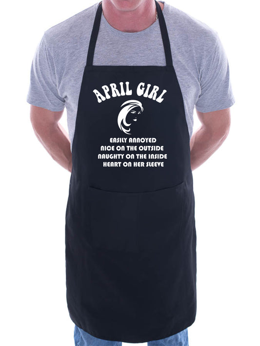 April Birthday Girl Woman Funny Joke BBQ Novelty Cooking Apron