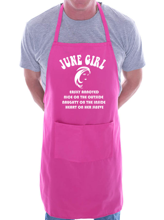 June Birthday Girl Woman Funny Joke BBQ Novelty Cooking Apron