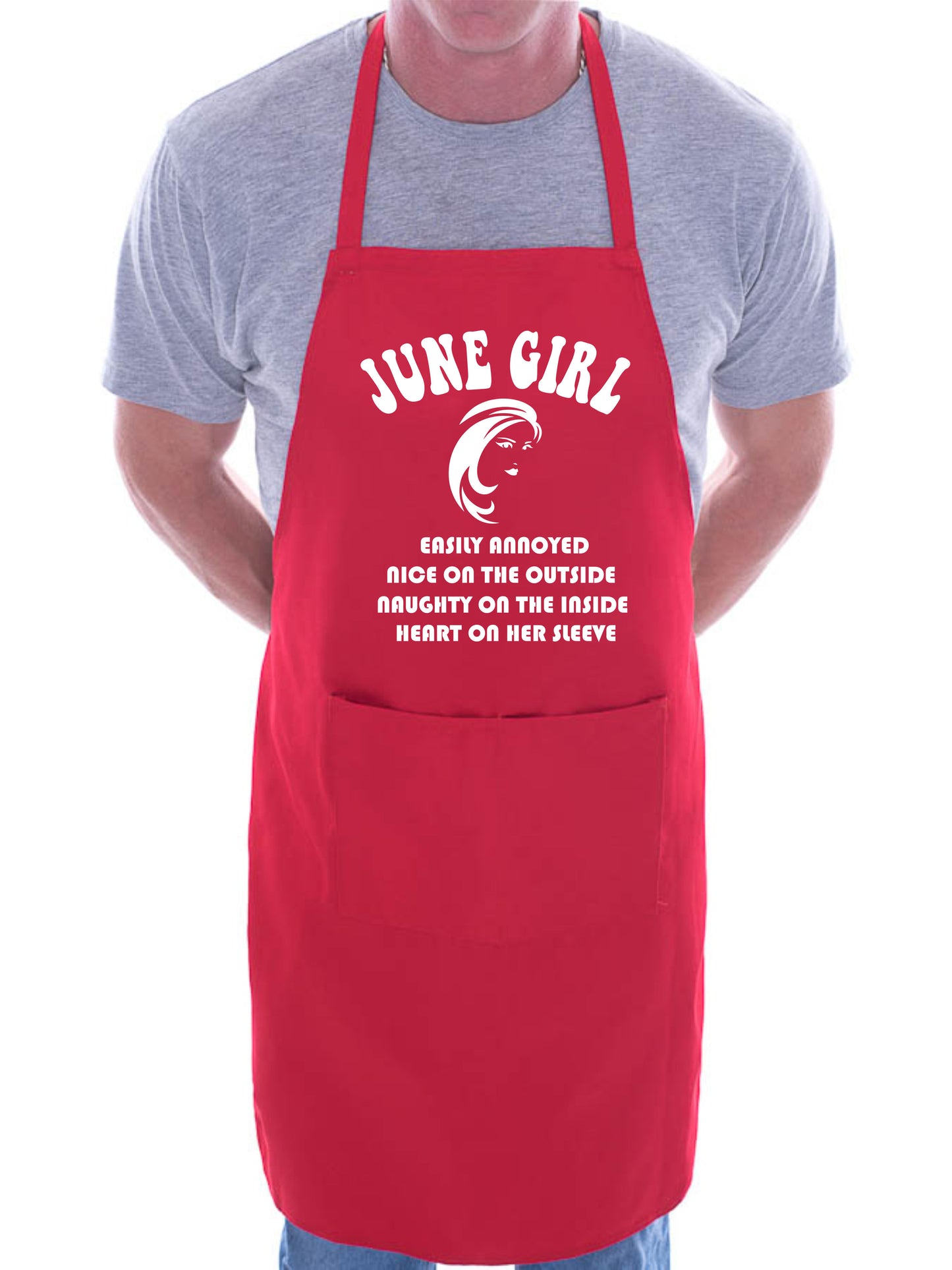 June Birthday Girl Woman Funny Joke BBQ Novelty Cooking Apron