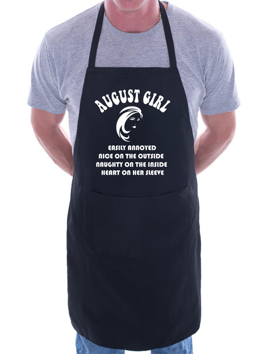 August Birthday Girl Woman Funny Joke BBQ Novelty Cooking Apron