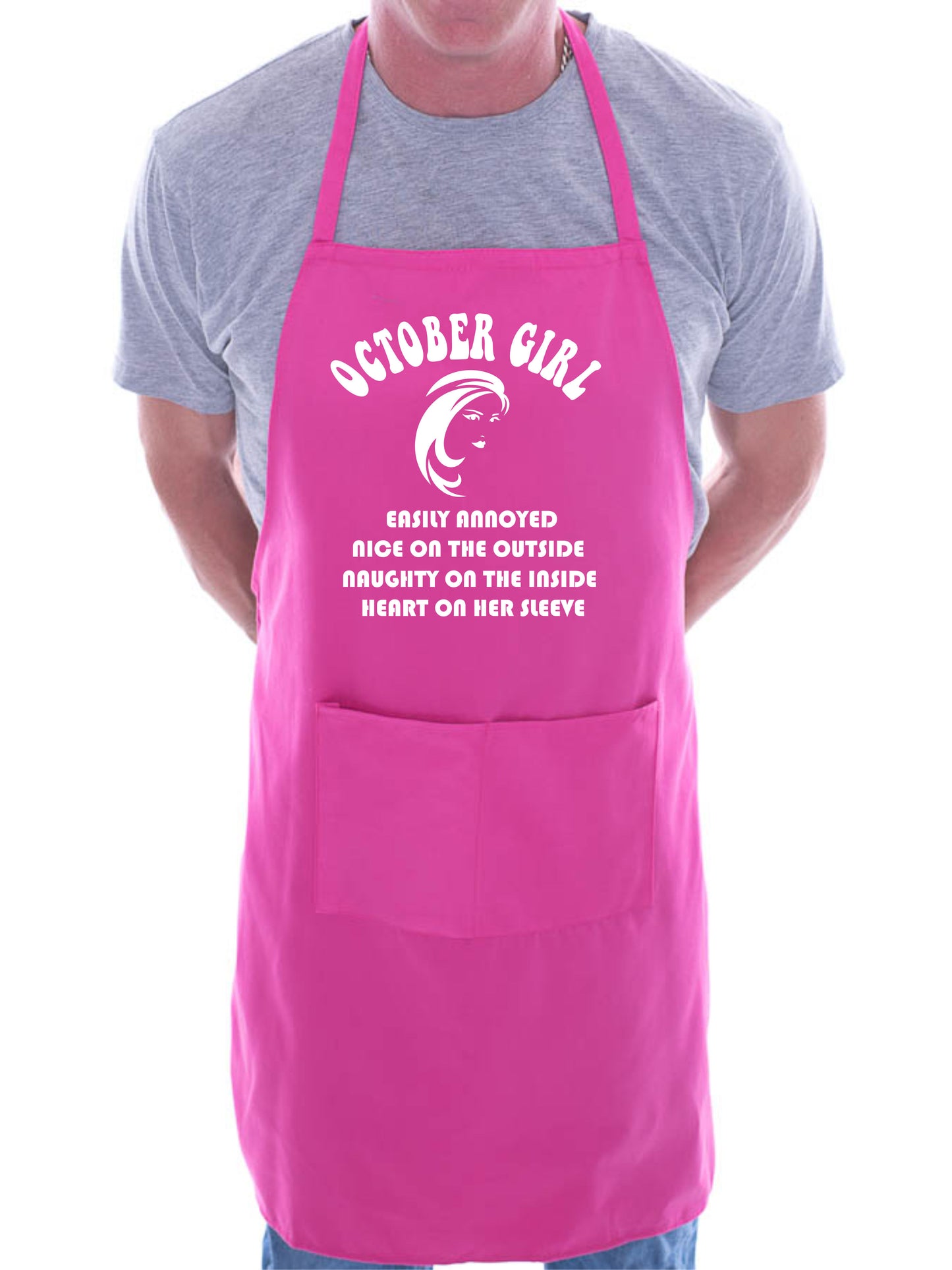 October Birthday Girl Woman Funny Joke BBQ Novelty Cooking Apron