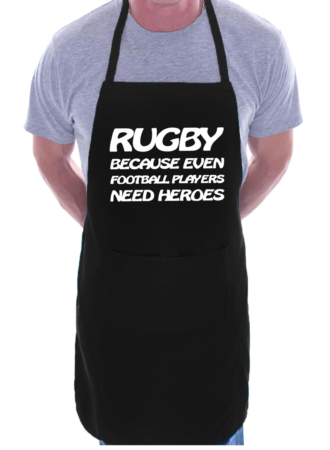 Funny Rugby Player Footballers Need Hero's Gift BBQ Apron