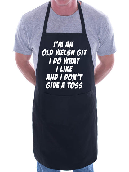 Old Welsh Git Wales Fan Birthday Present Funny BBQ Apron