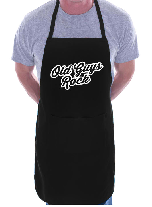 Old Guys Rock Music Lover Funny Birthday Gift BBQ Apron