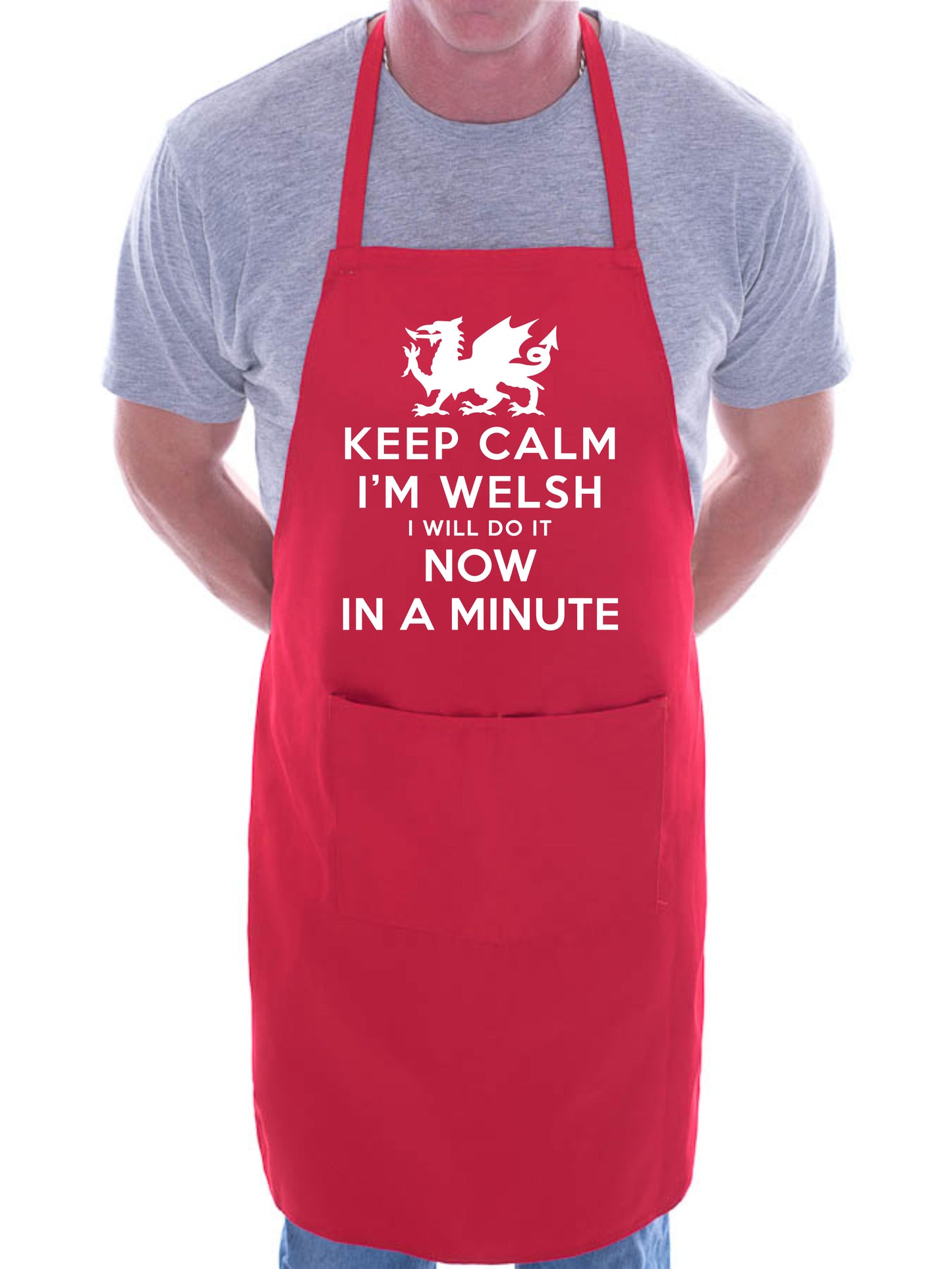 Keep Calm I'm Welsh Cymru Funny Birthday Gift BBQ Apron