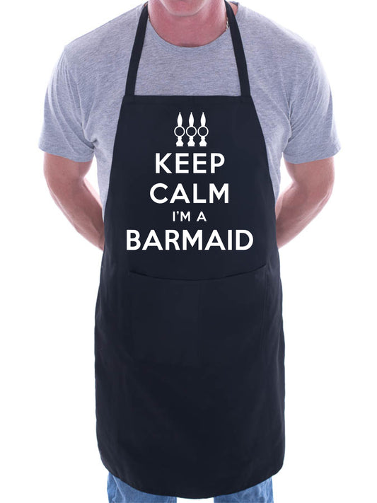 Keep Calm I'm A Barmaid Funny Gift Novelty Cooking BBQ Apron