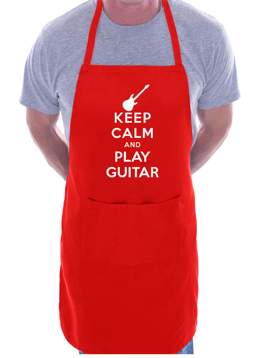 Keep Calm And Play Guitar Rock Music Funny Gift BBQ Apron